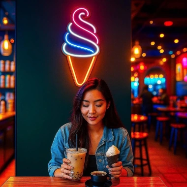 Đèn LED Neon Que Kem Treo Tường Đa Mẫu - Kèm nguồn và miếng dán, giảm giá 249k