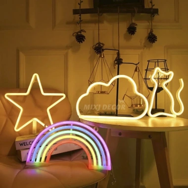 Đèn LED Neon Trang Trí Phòng Ngủ Treo Tường Đa Kiểu Màu Sắc Giảm 20k Tặng KEO DÍNH Giá 79.000 VND 6