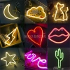 Đèn LED Neon Trang Trí Phòng Ngủ Treo Tường Đa Kiểu Màu Sắc Giảm 20k Tặng KEO DÍNH Giá 79.000 VND 8