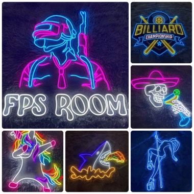 Đèn LED Neon tùy chỉnh tên chữ Decor dán tường phòng ngủ, quán bar, giá 9.000đ