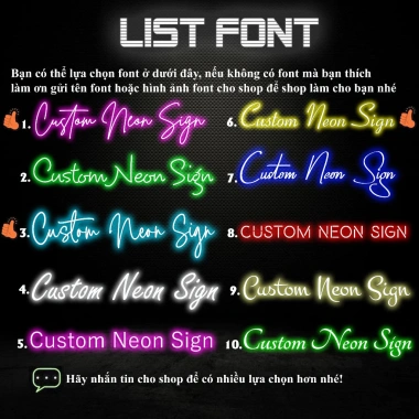 Đèn LED Neon tùy chỉnh tên chữ Decor dán tường phòng ngủ, quán bar, giá 9.000đ