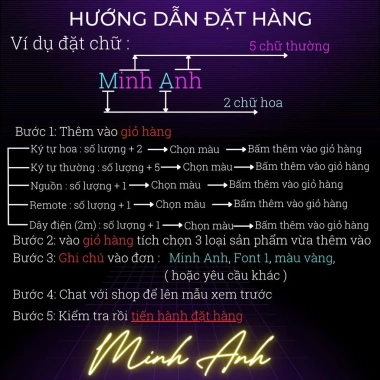 Đèn LED Neon Tùy Chỉnh Tên - Trang Trí Phòng Ngủ, Tường Quán Nhậu, Kèm Logo & Phụ Kiện, Giá 15.000đ