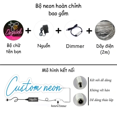 Đèn LED Neon Tùy Chỉnh Tên - Trang Trí Phòng Ngủ, Tường Quán Nhậu, Kèm Logo & Phụ Kiện, Giá 15.000đ 3 Đèn LED Neon Tùy Chỉnh Tên - Trang Trí Phòng Ngủ, Tường Quán Nhậu, Kèm Logo & Phụ Kiện, Giá 15.000đ 3