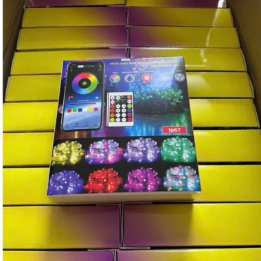 Đèn LED nháy nhạc 10M hình giọt lệ 16 triệu màu, USB, điều khiển app trang trí cây thông
