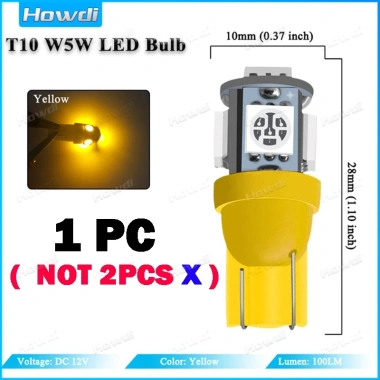 Đèn LED ô tô T10 5SMD 5.050 W5W 2.825 192 158 168 194 Trắng - Giảm giá 11.880 VND