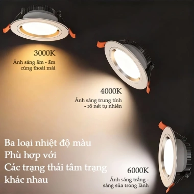 Đèn LED Ống Nhấn DOB Đúc Nhôm 7-12W Đôi Màu - Trang Trí Phòng Khách 89k 8
