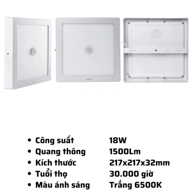 Đèn LED Panel âm trần cảm biến SSPL/MS 12-24W 6.500K – Ánh trắng, tuổi thọ cao, giảm còn 415k 6
