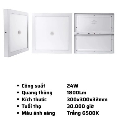 Đèn LED Panel âm trần cảm biến SSPL/MS 12-24W 6.500K – Ánh trắng, tuổi thọ cao, giảm còn 415k 7