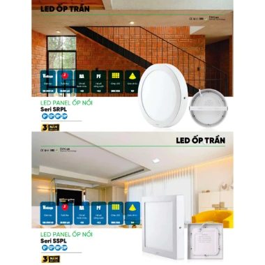 Đèn LED Panel ốp nổi MPE SRPL SSPL 6-24W, 6.500K Trắng/3.000K Vàng, Đổi 3 màu - Giá chỉ 110.765₫ 8