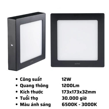 Đèn LED Panel Vuông ốp nổi SSPLB2 12-24W, vỏ nhựa, 6.500K Trắng/3.000K Vàng, giá ưu đãi 107.038 VND 4 Đèn LED Panel Vuông ốp nổi SSPLB2 12-24W, vỏ nhựa, 6.500K Trắng/3.000K Vàng, giá ưu đãi 107.038 VND 4