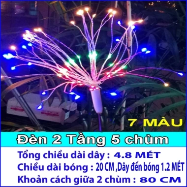 Đèn LED pháo bông 3 tầng 1 chùm điều khiển tùy ý ánh sáng vàng chỉ 35.000₫ 5
