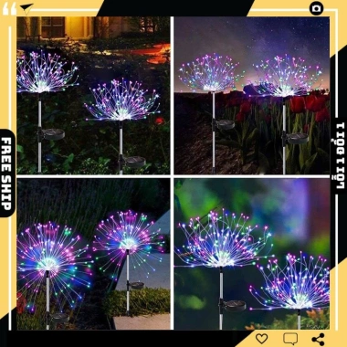 Đèn LED pháo bông bồ công anh năng lượng mặt trời 150 bóng, 8 chế độ nháy, chống nước, trang trí sân vườn ngoài trời - Giá 79.000 VND 6