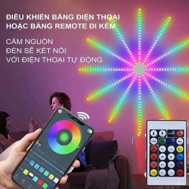 Đèn LED Pháo Hoa 1m Đa Hiệu Ứng Nháy, Chống Nước, Điều Khiển Từ Xa - Giá 165k 2