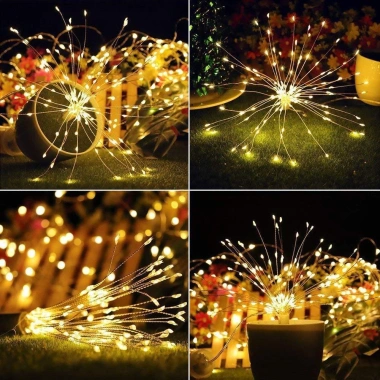 Đèn LED pháo hoa chớp nháy nhiều màu 2-3 tầng 5 chùm Trang trí nhà cửa giá rẻ 38k