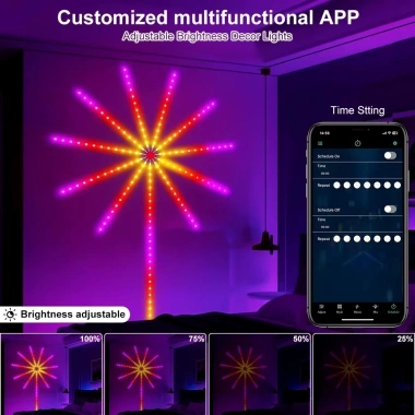 Đèn LED pháo hoa đa màu, trong nhà – ngoài trời, đa chế độ, remote, giá ưu đãi