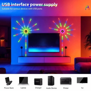 Đèn LED pháo hoa đa màu, trong nhà – ngoài trời, đa chế độ, remote, giá ưu đãi
