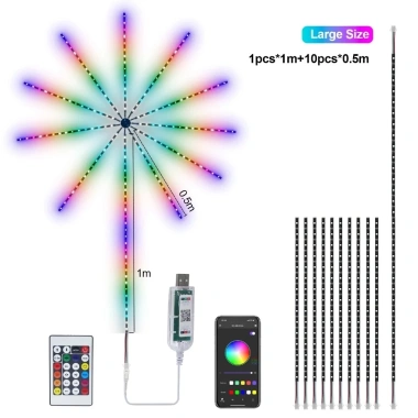 Đèn LED Pháo Hoa Trang Trí Nội Thất 16 Triệu Màu, Nhiều Chế Độ và Điều Khiển, Giá Ưu Đãi 75.479₫