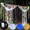 Đèn LED Rèm 3x2M200 8 chế độ 220V – Sân vườn, lễ hội, Giáng sinh, không thấm nước, giá 97k