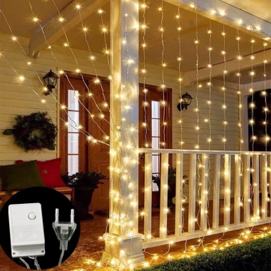 Đèn LED Rèm 3x2M200 8 chế độ 220V – Sân vườn, lễ hội, Giáng sinh, không thấm nước, giá 97k 2