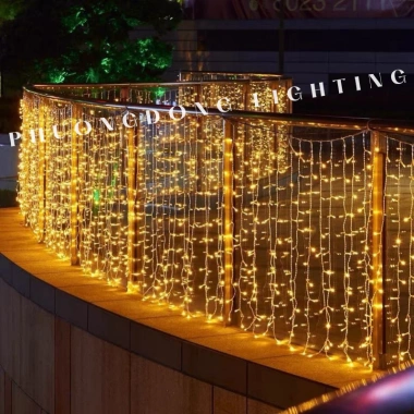 Đèn LED rèm thả so le 8 chế độ chớp nháy, ngoài trời, phích cắm nối dài - Giá 100.000đ 6