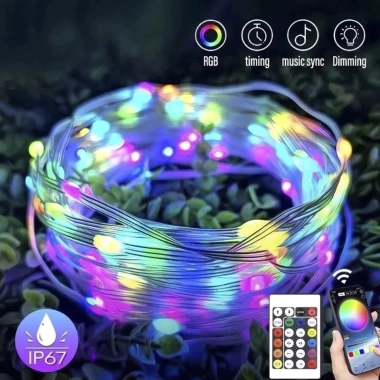 Đèn Led RGB 16 Triệu Màu 10m/20m Giọt Lệ Nháy Nhạc Remote - Giá 45.000₫ 6