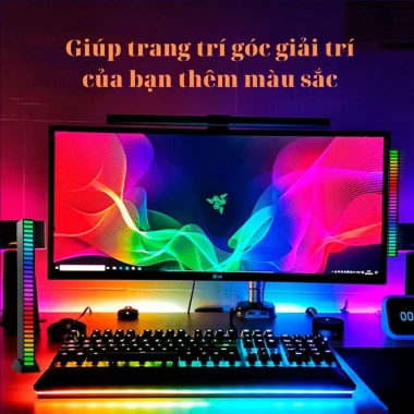 Đèn LED RGB nháy nhạc, cảm biến âm thanh siêu nhạy – Đèn khí quyển ô tô, trang trí bàn làm việc, chỉ 35.000₫