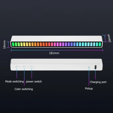 Đèn LED RGB nháy nhạc, cảm biến âm thanh siêu nhạy – Đèn khí quyển ô tô, trang trí bàn làm việc, chỉ 35.000₫