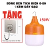 Đèn LED sạc tích điện 100W, cắm USB, treo chống nước, tặng móc dán tường - Chỉ 45.000₫ bảo hành 1 năm