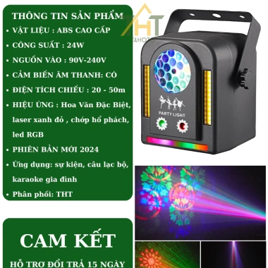 Đèn Led Sân Khấu S8 Pro 6 In1 – Hoa Văn nháy theo nhạc, vũ trường & karaoke, giá 649.000₫ 2