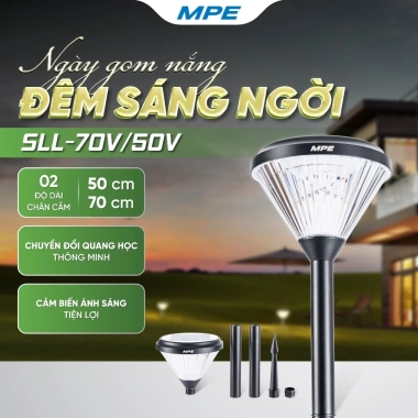 Đèn LED sân vườn năng lượng mặt trời 3.000K ánh sáng vàng 12h SLL-50V/70V 1,304,000₫