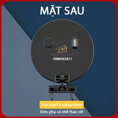 Đèn LED selfie 3 màu xoay 360°, giá đỡ điện thoại có thể sạc lại – chỉ 89.000₫