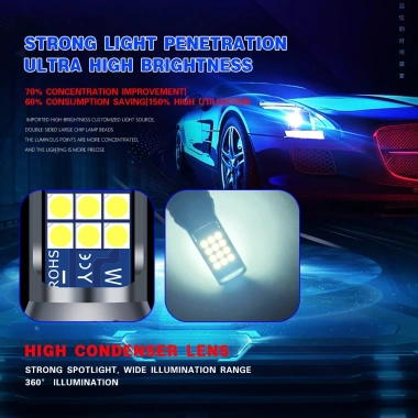 Đèn LED sương mù 2 màu 24SMD - Bộ 2 chiếc, tương thích H8 H11 H3 H4 H7 9.005 HB3 9.006 HB4 H16 P13W, giảm giá 137.5k
