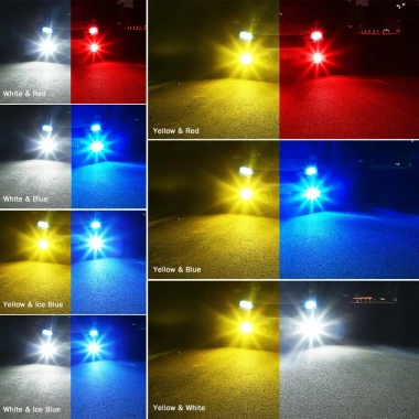 Đèn LED sương mù 2 màu 24SMD - Bộ 2 chiếc, tương thích H8 H11 H3 H4 H7 9.005 HB3 9.006 HB4 H16 P13W, giảm giá 137.5k