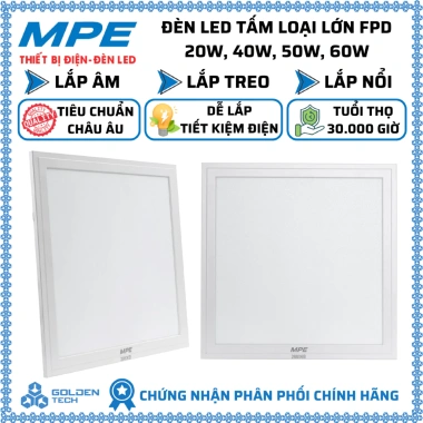 Đèn LED tấm MPE FPD 300x300 600x600 20-60W 6.500K Trắng Đổi 3 màu Giá ưu đãi 403.165₫