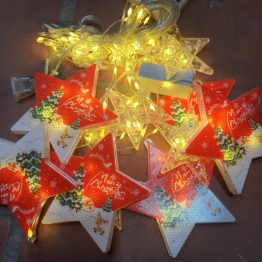 Đèn LED Thả 10 Sao Trang Trí Noel – Đèn Mành Giáng Sinh Năm Mới Giá 89.000₫