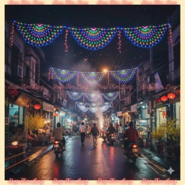 Đèn LED Thả Rèm Đuôi Công - Ngôi Sao Trang Trí Cây Noel, Tết Năm Mới, Giá 120k 2
