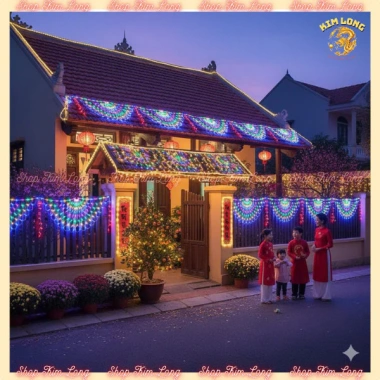 Đèn LED Thả Rèm Đuôi Công - Ngôi Sao Trang Trí Cây Noel, Tết Năm Mới, Giá 120k 3
