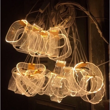 Đèn Led Thả Tim Mêka Đèn Rèm Chùm Hình Vuông Tròn Trái Tim Trang Trí Đám Cưới