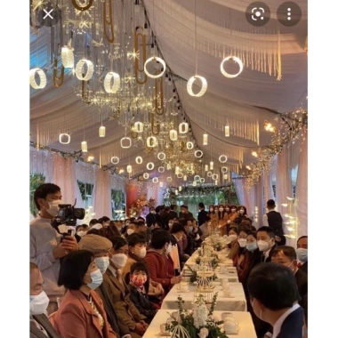 Đèn Led Thả Tim Mêka Đèn Rèm Chùm Hình Vuông Tròn Trái Tim Trang Trí Đám Cưới