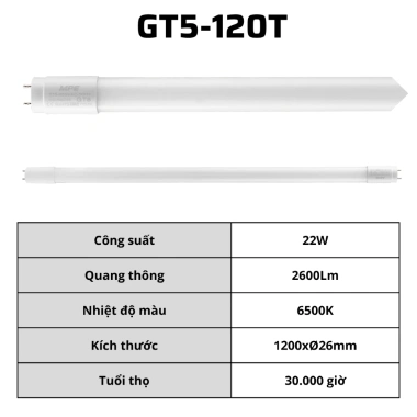Đèn LED thuỷ tinh GT5 MPE 1.2m 22W - Sáng mạnh, không gồm bóng, giá 46.476