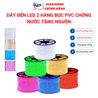 Đèn LED trang trí 2.835SMD 2 hàng 5‑20m, siêu bền, chống nước, tặng nguồn, hắt trần decor phòng - 75.000 VND Đèn LED trang trí 2.835SMD 2 hàng 5‑20m, siêu bền, chống nước, tặng nguồn, hắt trần decor phòng - 75.000 VND