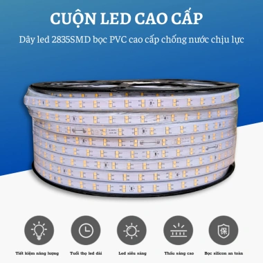 Đèn LED trang trí 2.835SMD 2 hàng 5‑20m, siêu bền, chống nước, tặng nguồn, hắt trần decor phòng - 75.000 VND 4