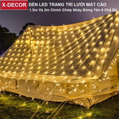 Đèn LED Trang Trí Lưới Mắt Cáo 8 Chế Độ Chớp - Đèn Treo Nội Thất & Ngoại Cảnh Giá 60.000