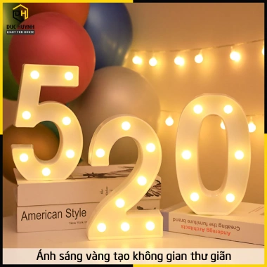 Đèn LED trang trí sinh nhật - Bảng chữ cái & số tự nhiên DN033, ánh sáng mạnh, giá 29.400₫