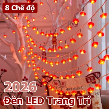 Đèn LED Trang Trí Tết 2.026 Chống Thấm Nước 8 Chế Độ Sáng - Phù Hợp Cửa Sổ Sân Trong, Giá Ưu Đãi 119k