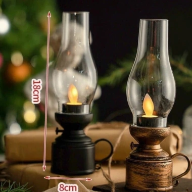 Đèn LED trang trí thờ điện tử pin - Đèn Cầy Cổ Điển, Đèn Dầu Pin, giá 38.000đ