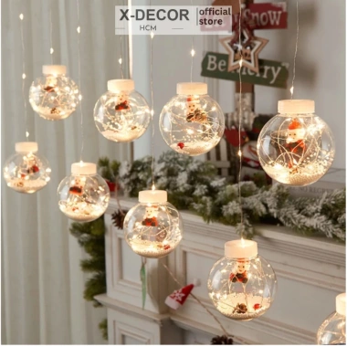 Đèn LED treo thả 12 quả cầu pha lê trong suốt, 8 chế độ chớp đa màu, giảm giá 60k 2 Đèn LED treo thả 12 quả cầu pha lê trong suốt, 8 chế độ chớp đa màu, giảm giá 60k 2