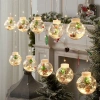 Đèn LED treo thả 12 quả cầu pha lê trong suốt, 8 chế độ chớp đa màu, giảm giá 60k 3