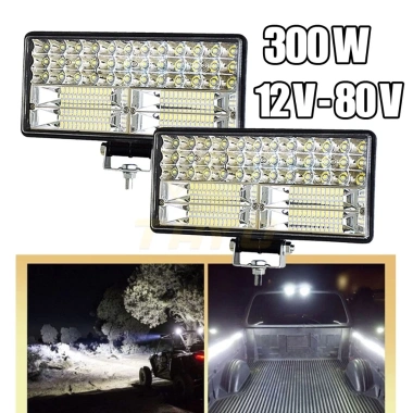 Đèn LED trợ sáng xe tải 12V-24V 6.000K kèm giá đỡ 8inch, siêu sáng, chỉ 49.000₫