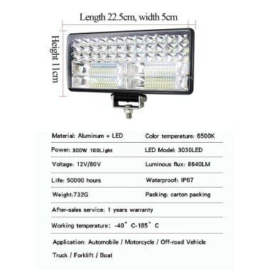 Đèn LED trợ sáng xe tải 12V-24V 6.000K kèm giá đỡ 8inch, siêu sáng, chỉ 49.000₫ 2